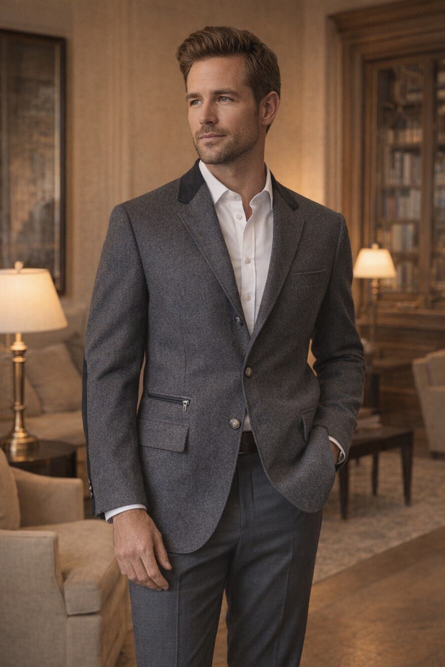 Corneliani Wool Cashmere Blazer 44R Gray Sport Coat
